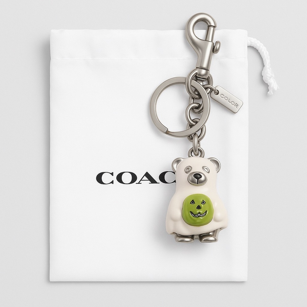 Coach Halloween Ghost Bear Bag Charm 2024 – Limited Edition Keychain (NEW)